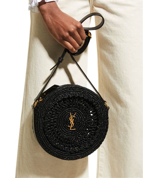 ysl pink raffia bag|YSL round raffia crossbody bag.